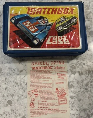 Caixa de fósforos vintage 1971 brinquedo fundido 24 carro plástico estojo azul. "SOMENTE ESTOJO" - Imagem 1 de 4