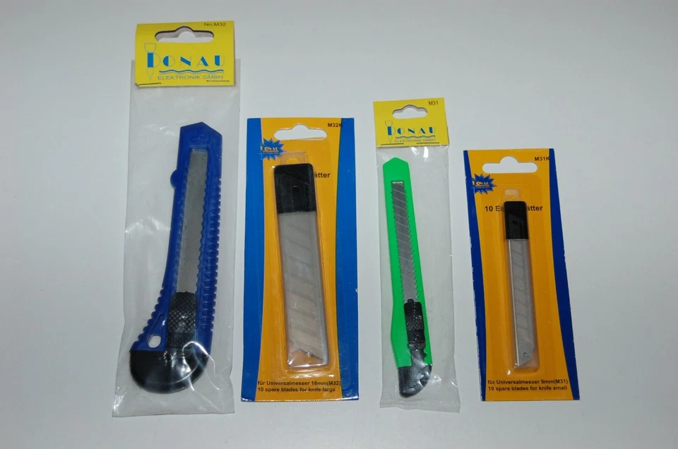 DONAU ELEKTRONIK Universalmesser Cuttermesser Ersatzklingen verschiedene Größen Neu Ovp