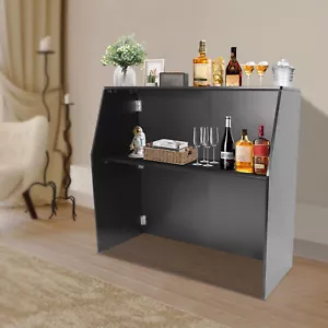 Bar Plegable Portátil Bar Eventos Bar Portátil Gabinete de Bar Portátil para Fiestas Catering Negro - Imagen 1 de 23