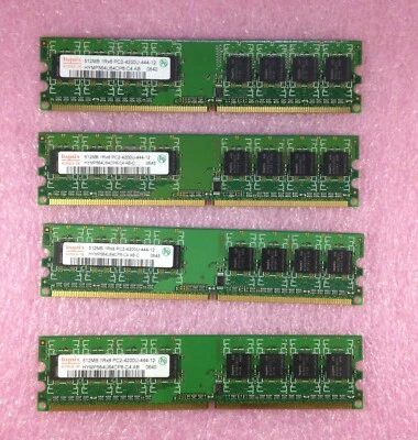 4 X 512MB HYNIX PC2-4200U DDR2-533 NON-ECC MEMORY HYMP564U64CP8-C4 - 2GB TOTAL - Image 1 of 4