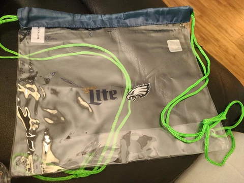 Philadelphia Eagles Clear Drawstring Bag 12"x10" Cover