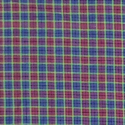 HOMESPUN Cotton Fabric 958 Blue Purple Fuchsia Lime BY THE YARD Continuous - Image 1 of 4