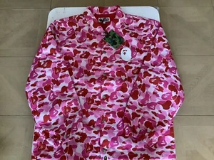 Auténtico A Bathing Ape Bape ABC Camuflaje Coach Chaqueta Rosa L Nuevo - Imagen 1 de 9