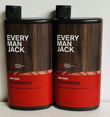 2-Pack Every Man Jack ~ Cedarwood Body Wash 16.9 fl oz Each - Image 1 of 2