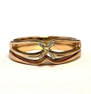 Anillo de compromiso solitario de oro amarillo de 14k semi montaje anillo de boda anillo de boda 4,7 g para mujer - Imagen 1 de 7