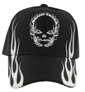 ¡NUEVO! GORRA GORRA DE LLAMA LATERAL FLAME NEGRO - Imagen 1 de 4