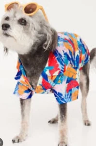 Old Navy New Printed Resort Floral Pet Dog Size L New Top Shirt Tee - Picture 1 of 2