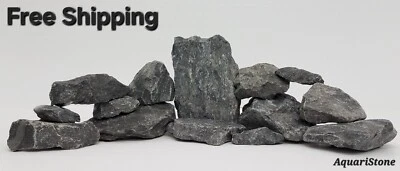 AQUARISTONE Rocks for Aquarium Stone Decorations 20lb Blue Jagged Stone Fish Tank Ornaments