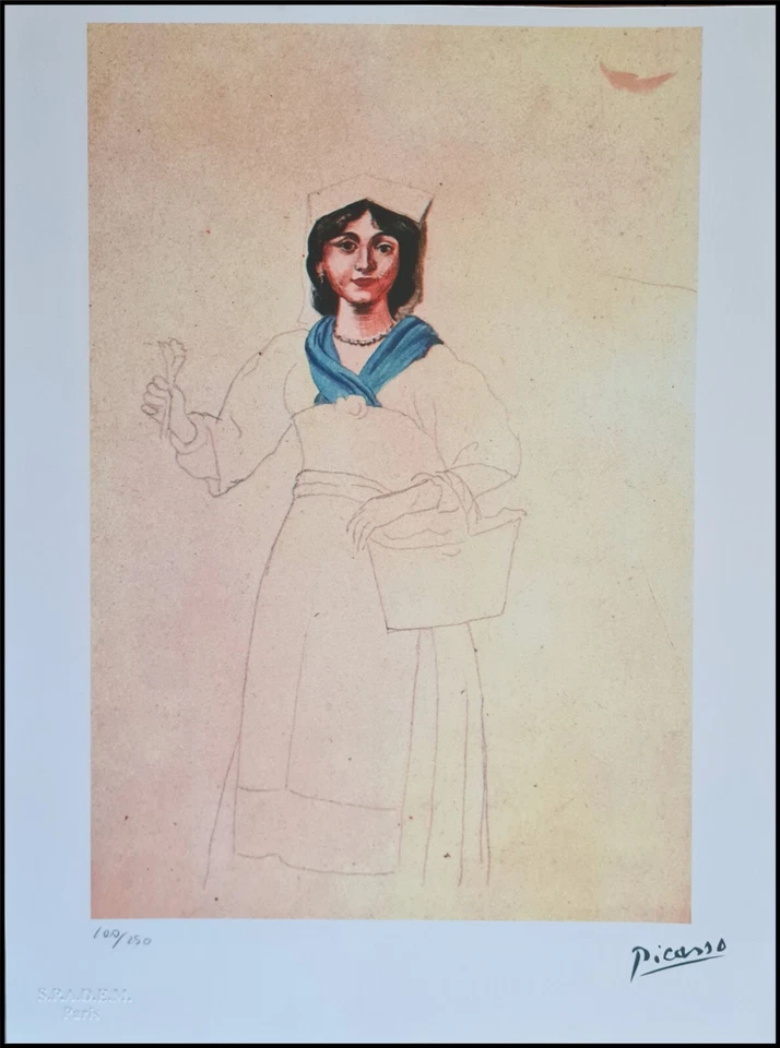 PABLO PICASSO * Italian Woman * 38 x 28 cm * signed lithograph*limited # xx/250 - Bild 1 von 4