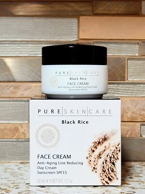 Pure Skin Care BLACK RICE Face Cream Anti-Aging Line Reducing 1.7 oz NEW SPF 15 - Image 1 of 4