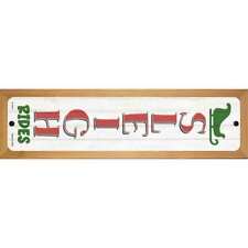 Sleigh Rides White Novelty Wood Mounted Small Metal Street Sign WB-K-1670
