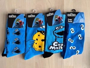 Herren Socken Paket Sesamstraße Krümelmonster 4 Paar Größe 8-12 - Bild 1 von 7