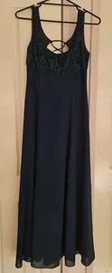 Dress Long Velvet Dark Green size 8 long formal party Outrage Vintage - Picture 1 of 9