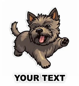 Set of 2 Cairn Terrier Dog Decal Stickers with Free Custom Text - Picture 1 of 5