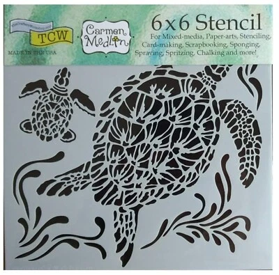 THE CRAFTER'S WORKSHOP Beach Sea Turtle Stencil Nautical Coastal Ocean Art Template 6"Crafters Workshop