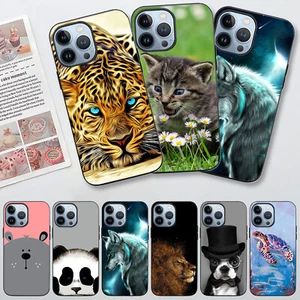 Animals Cartoon Pattern TPU Cover Phone Case For iPhone 16 Pro Max 15 14 13 16e - Picture 1 of 90