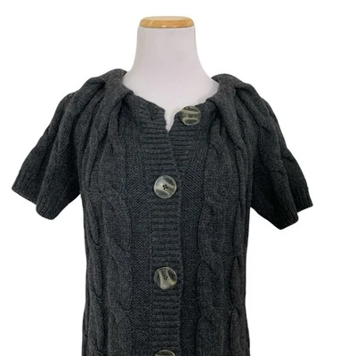 Cárdigan Suéter Vince Mezcla de Lana de Alpaca Longline Tejido con Cable para Mujer M Botones Foto 1 de 4