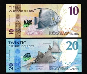 UNC Curacao St Maarten 10 y 20 florines caribeños 2025 Set NUEVO Caribbean Guilder - Imagen 1 de 3