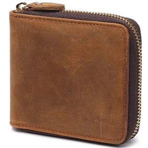 Men's Wallet Leather RFID Blocking Zip Wallets for Men with Zipper ID Card Wi... - Picture 1 of 7