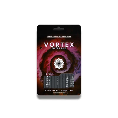 Vortex Filters - 250 Active Charcoal Extra Slim Filter - Carbon Tips Roach 5.9mm - Image 1 of 4