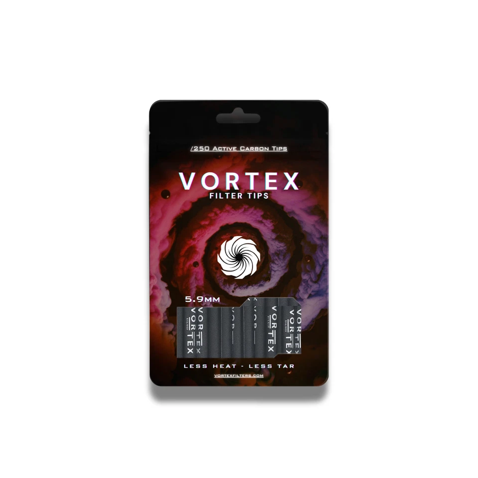 Vortex Filters - 250 Active Charcoal Extra Slim Filter - Carbon Tips Roach 5.9mm - Image 1 of 4