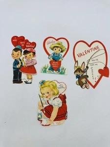Vintage Class School Kid Valentines Hallmark Set of 4 - Picture 1 of 9