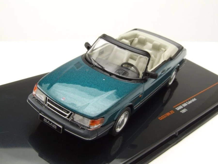SAAB 900 CONVERTIBLE METALLIC GREEN -  IXO 1:43 SCALE MODEL - Image 1 of 4