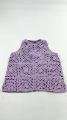 Crewcuts Sweater Girls XL Lavender Purple Crochet Sleeveless Pullover Tank Top - Image 1 of 4