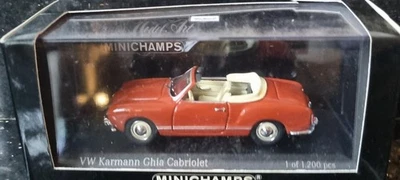 MINICHAMPS VW Karmann Ghia Cabriolet Coral Red 1:43 - Image 1 of 4
