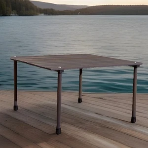 Crate & Barrel - Table In A Bag / Grey-Finished Mahogany / Perfect For Picnics! - Picture 1 of 3