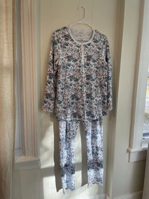 Conjunto de Pijama Roller Rabbit Botânico Animal Pima Algodão Tamanho G Manga Longa Novo sem etiquetas - Imagem 1 de 4