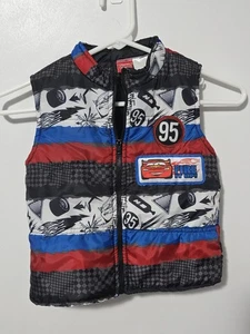 Y2K Disney Pixar Cars Lightning McQueen AOP Puffer Vest Youth Size 4/6 - Picture 1 of 4