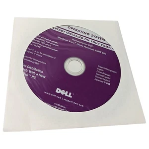Microsoft Windows Vista Home Premium 64 Bit SP1 DELL Reinstallation DVD Disk NEW - Picture 1 of 3
