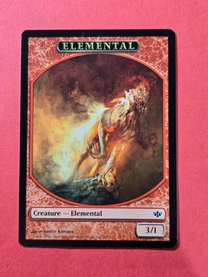 2009 Magic The Gathering Conflux Tokens #2 Elemental, R, NF, cd4 - Image 1 of 3