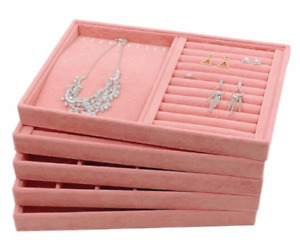 Jewelry Organizer Trays, Jewelry Drawer Inserts, Pink Velvet Trays, Jewelry Box