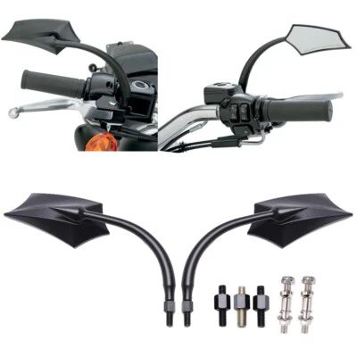 Black Motorcycle Mirrors For Harley Davidson Road King Street Glide Softail Dyna - Image 1 of 4
