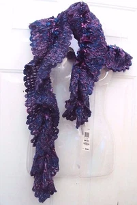 Charter Club 9x64" Crochet Women Scarf Wrap Muffler Blue Ribbon NWT - Picture 1 of 6