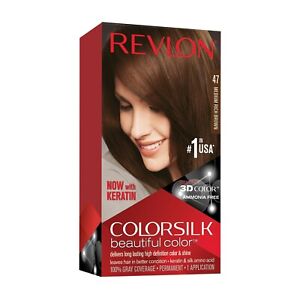 Revlon Colorsilk Beautiful Permanent Hair Dye with Keratin 47 Medium Rich Brown 
