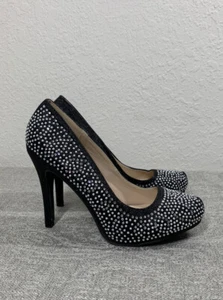 Qupid Black Sparkle Rhinstones High Heel Pump Womens Shoes Size 8 1/2 - Picture 1 of 9