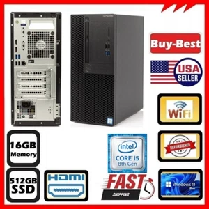 Dell WINDOWS 11 Pro i5 Desktop Computer CLEARANCE 512GB SSD 16GB RAM HDMI WiFi - Picture 1 of 13