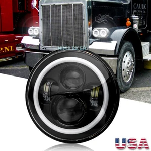 7" Round Halo LED Headlight DOT DRL H6017 For Peterbilt 359 1984-1987 379 Truck - Bild 1 von 16