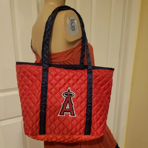 Anaheim Angels Rhinestone Bling Logo Tote Bag Red Blue 19"(L) x 12"(H) x 6"(W) Cover