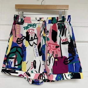 JODIFL Art Deco Abstract Print Shorts Womens Medium Lightweight NEW Drawstring - Picture 1 of 2