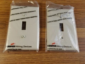 Lot of 2 Cooper Wiring Devices Unbreakable  Ivory Lightswitch plates - Picture 1 of 2