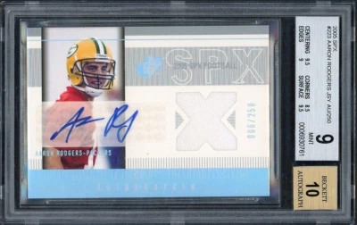 2005 SPX Rodgers Jersey Auto /250 BGS 9 Auto 10 - Image 1 of 2