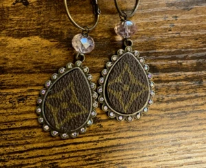 UpCycled Star Flower Earrings, Authentic Materials used.COA - Picture 1 of 3