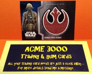 Topps Star Wars ROGUE ONE MISSION BRIEFING - Patch Card 9 of 13 EDRIO TWO TUBES - Picture 1 of 2