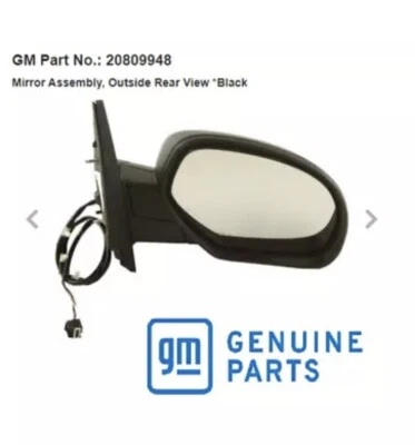 ESPEJO RETROVISOR DERECHO PASAJERO CHEVY ORIGINAL GM 07-14 GMC SIN ALIMENTACIÓN NEGRO 20809948 Foto 1 de 4