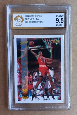 Scottie Pippen 1993/94 3d Pro View - Card #63 - CGA 9.5 GEM/MINT not PSA - Image 1 of 2