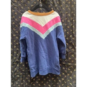 Mini boden girls size 5 6 years sweatshirt dress blue pink yellow - Picture 1 of 4
